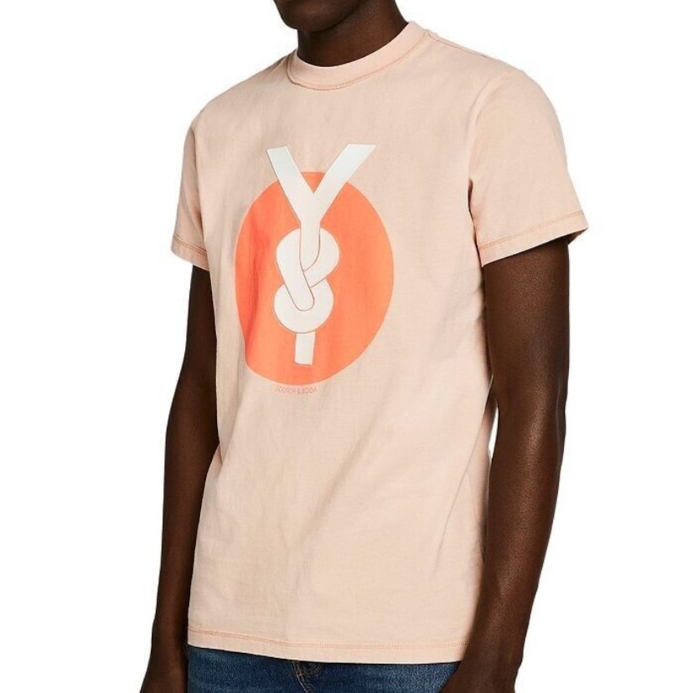 Scotch & Soda Knott Graphic Short Sleeve Tee T-Shirt Shirt Cotton M